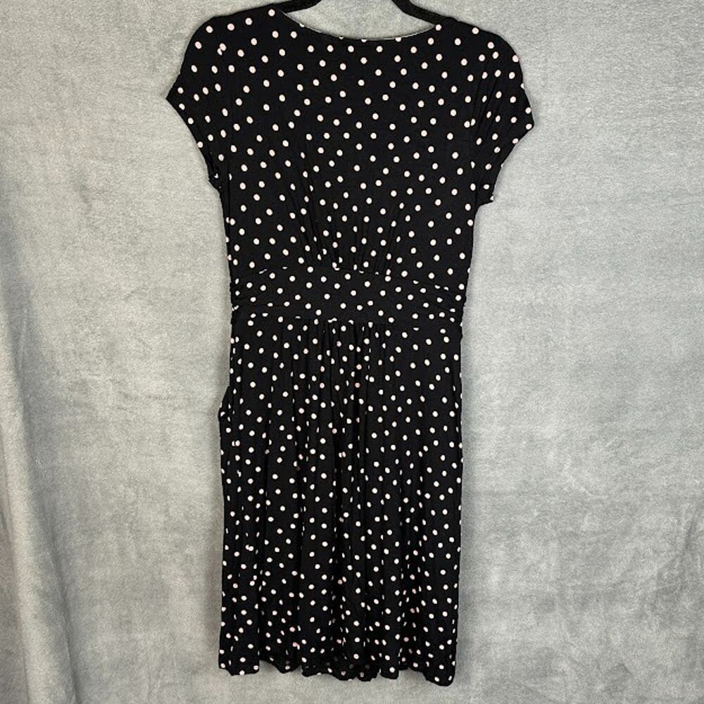 Boden Dress Womens 4P Black Pink Polka Dot Amelia Jersey Knit Preppy Career - Picture 5 of 12
